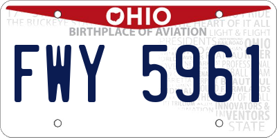 OH license plate FWY5961