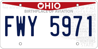 OH license plate FWY5971