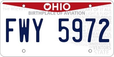 OH license plate FWY5972
