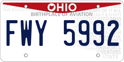 OH license plate FWY5992