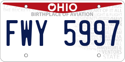 OH license plate FWY5997