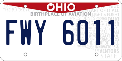 OH license plate FWY6011
