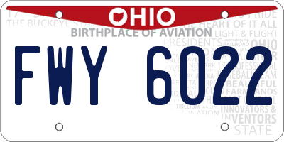 OH license plate FWY6022