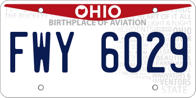 OH license plate FWY6029