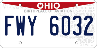 OH license plate FWY6032