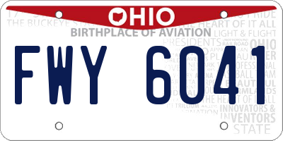 OH license plate FWY6041