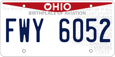 OH license plate FWY6052