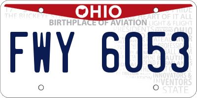 OH license plate FWY6053