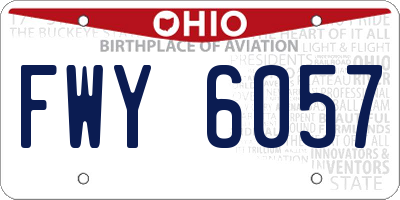 OH license plate FWY6057