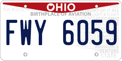OH license plate FWY6059