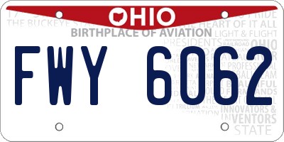 OH license plate FWY6062