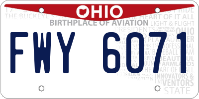 OH license plate FWY6071