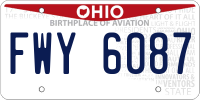 OH license plate FWY6087
