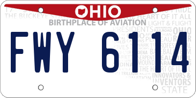 OH license plate FWY6114