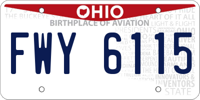 OH license plate FWY6115