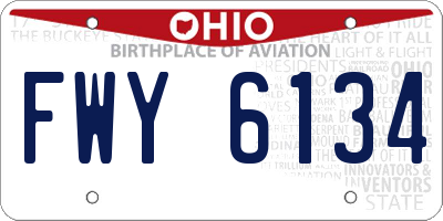 OH license plate FWY6134