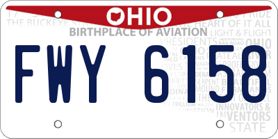 OH license plate FWY6158