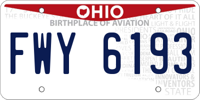 OH license plate FWY6193