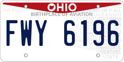 OH license plate FWY6196