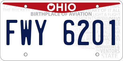 OH license plate FWY6201