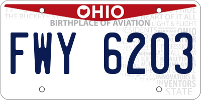 OH license plate FWY6203