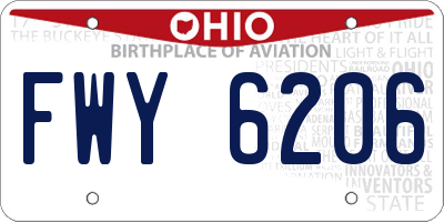 OH license plate FWY6206