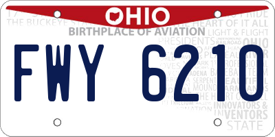 OH license plate FWY6210