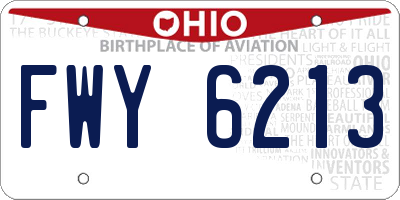 OH license plate FWY6213