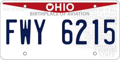 OH license plate FWY6215