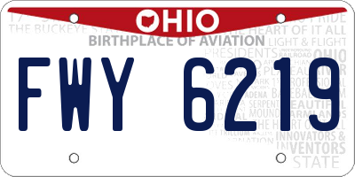 OH license plate FWY6219