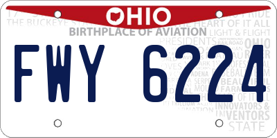OH license plate FWY6224