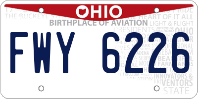 OH license plate FWY6226