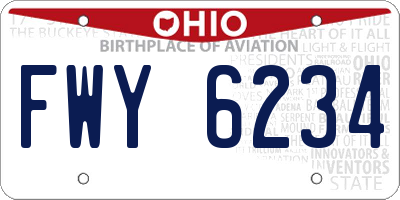 OH license plate FWY6234