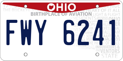 OH license plate FWY6241