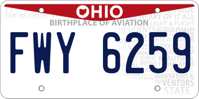 OH license plate FWY6259