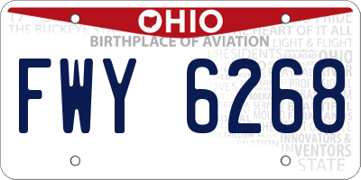 OH license plate FWY6268