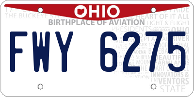 OH license plate FWY6275