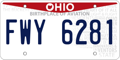 OH license plate FWY6281