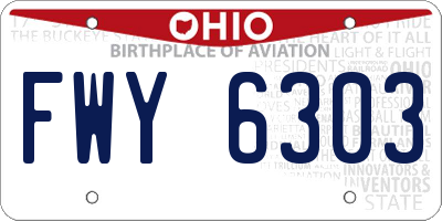 OH license plate FWY6303