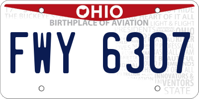 OH license plate FWY6307