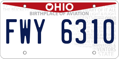 OH license plate FWY6310