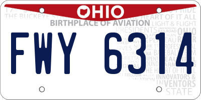 OH license plate FWY6314