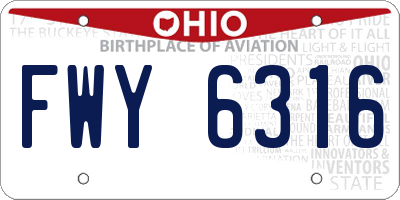OH license plate FWY6316