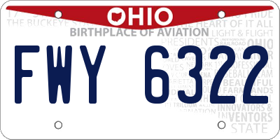 OH license plate FWY6322