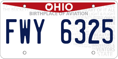 OH license plate FWY6325