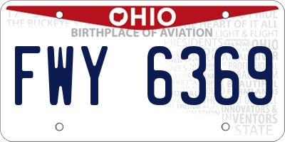 OH license plate FWY6369