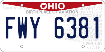 OH license plate FWY6381