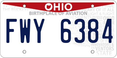 OH license plate FWY6384