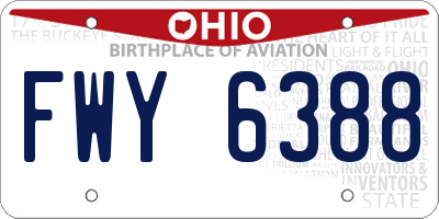 OH license plate FWY6388
