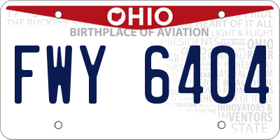 OH license plate FWY6404